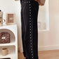 Aiden Black Studded Detail Straight Leg Casual Loose Jeans