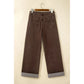 Aiden Coffee Studded Detail Straight Leg Casual Loose Jeans