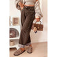Aiden Coffee Studded Detail Straight Leg Casual Loose Jeans