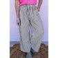 Albie Black Stripe Wide Leg Casual Pants