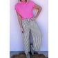 Albie Black Stripe Wide Leg Casual Pants