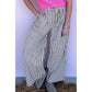 Albie Black Stripe Wide Leg Casual Pants