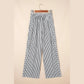Albie Black Stripe Wide Leg Casual Pants