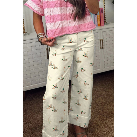 Alesha Mallard Printed Cuffed Hem Shift Jeans