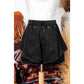 REDUCED!!!  Alessia Black Mineral Wash French Terry High Waist Casual Shorts  REDUCED!!!