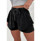 REDUCED!!!  Alessia Black Mineral Wash French Terry High Waist Casual Shorts  REDUCED!!!