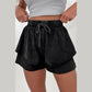 REDUCED!!!  Alessia Black Mineral Wash French Terry High Waist Casual Shorts  REDUCED!!!