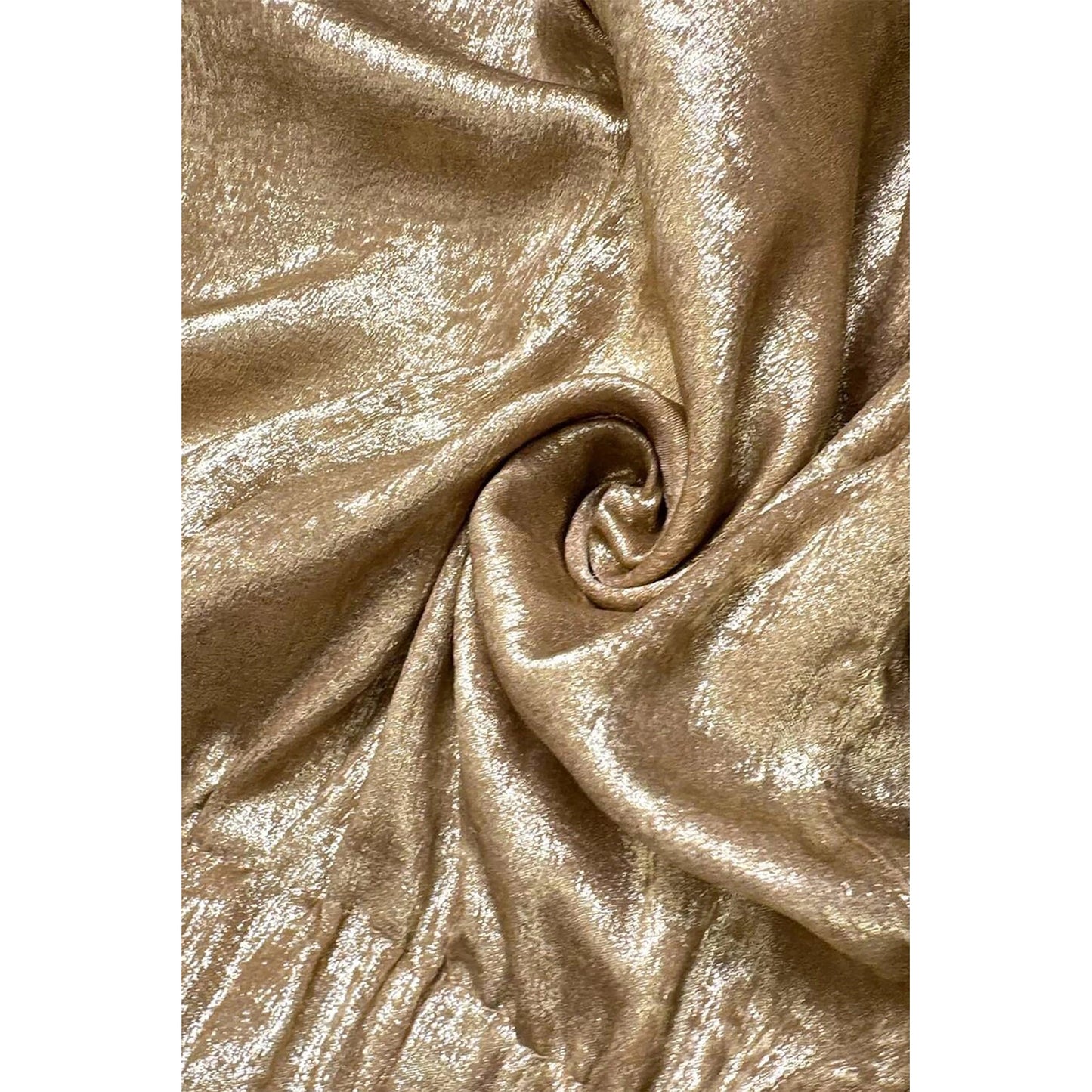 SALE!!!  Alexa Gold Metallic Luster Tie Elastic Waist Cuffed Hem Shorts
