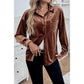 Alexis Chestnut Chest Pocket Velvet Button Up Shirt