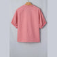 Alfie Red Plaid Short Sleeve Colorblock Trim Split Neck Blouse
