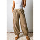 Allison Khaki Leopard Print Star Patched Drawstring Elastic Waist Jogger Pants