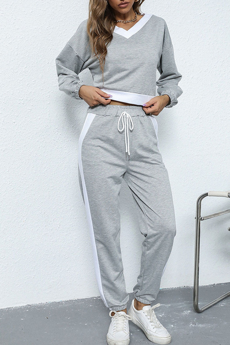 Alyx Cropped Two Piece V Neck Jogger Set