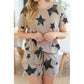Amber Khaki Camo Star Print Short Lounge Set