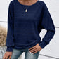 Ambria Midnight Blue Ribbed Knit Top