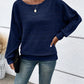 Ambria Midnight Blue Ribbed Knit Top