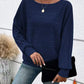 Ambria Midnight Blue Ribbed Knit Top