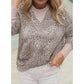 Amelia Khaki Leopard Print Patchwork Crew Neck Sweatshirt