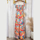 Amie Multicolor Vibrant Tropical Print Smocked Ruffle Tiered Maxi Dress