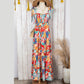 Amie Multicolor Vibrant Tropical Print Smocked Ruffle Tiered Maxi Dress