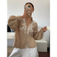 Amma Embroidered Lantern Sleeve Blouse