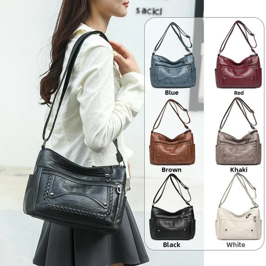 Amy Braided Front PU Leather Utility Satchel  - 6 Colors