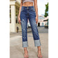 Ana Blue High Waist Distressed Straight Leg Jeans