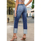Ana Blue High Waist Distressed Straight Leg Jeans