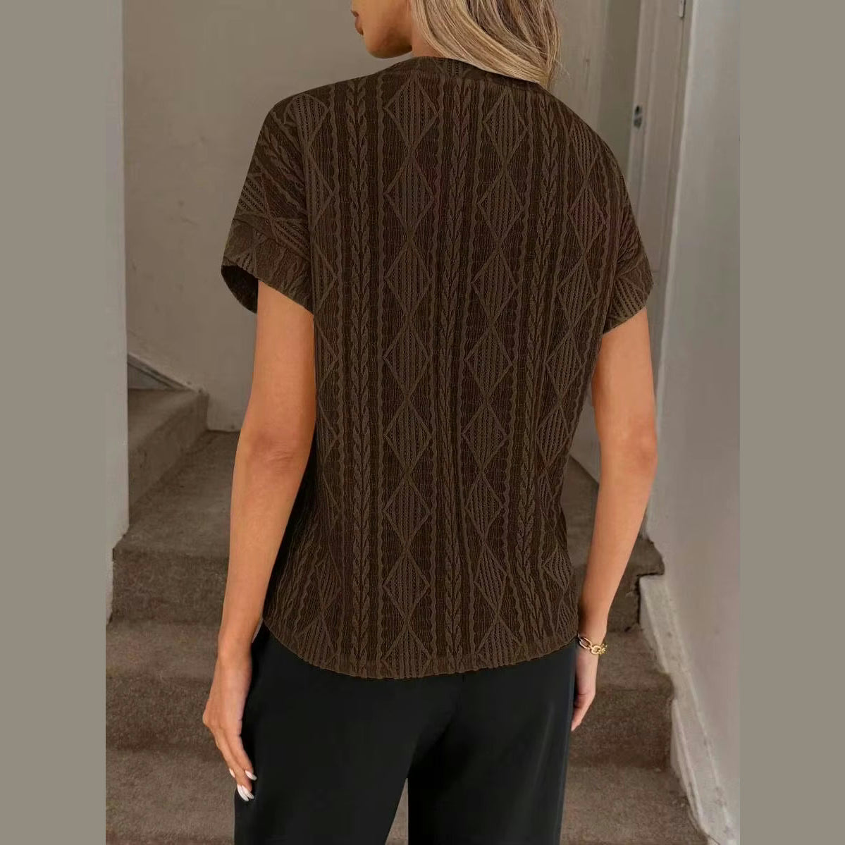 Ana-Lei Chestnut Breeze Textured Top