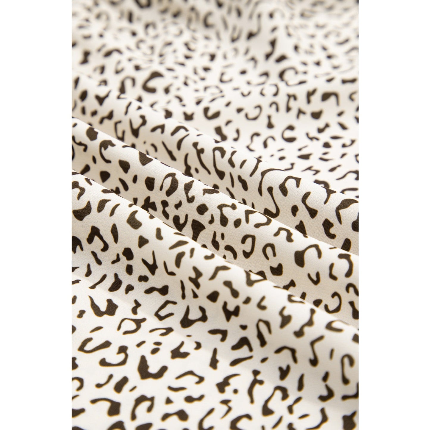 Anastasia Beige PLUS SIZE Leopard Print Frill Trim Short Sleeve Flared Dress