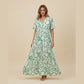 Angeline Green Bold Floral Maxi Dress