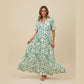 Angeline Green Bold Floral Maxi Dress