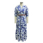 Ann Kate Blue Floral V Neck Maxi Dress