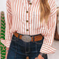 Annelise Stripe Western Button Down Long Sleeve Casual Shirt