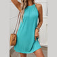 Anna Turquoise Textured Halter Mini Dress
