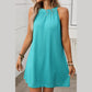 Anna Turquoise Textured Halter Mini Dress