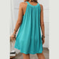 Anna Turquoise Textured Halter Mini Dress