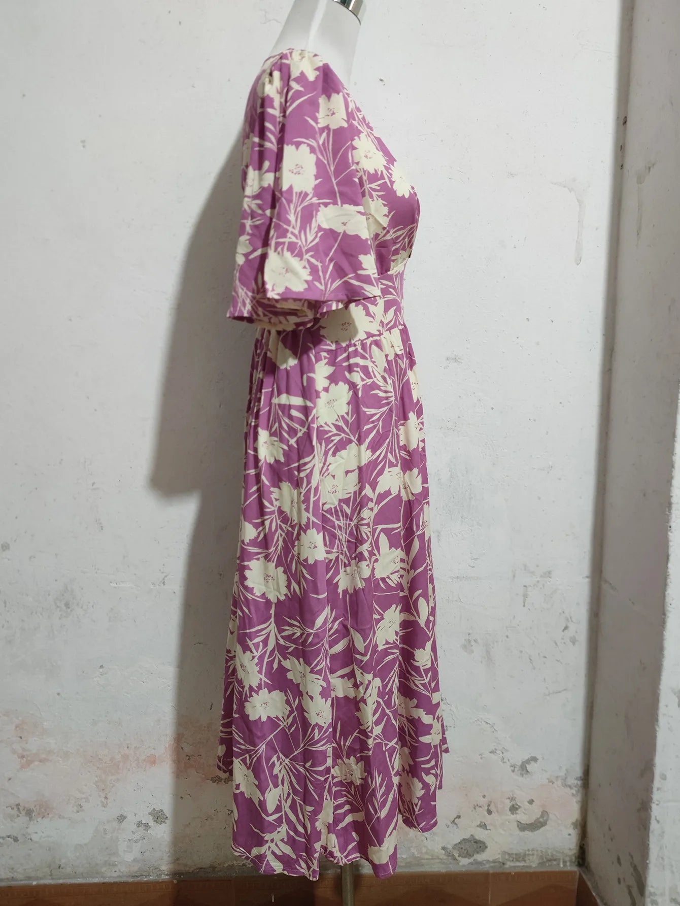 Annabelle Purple Petal & Poise Midi Dress