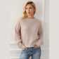 Anni Apricot Cable Knit Sleeve Drop Shoulder Sweater