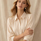 Everett Apricot Vertical Stripe Button Up Blouse
