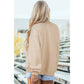 Alessia Apricot Oversize Drop Shoulder Reversible Mock Neck Sweatshirt