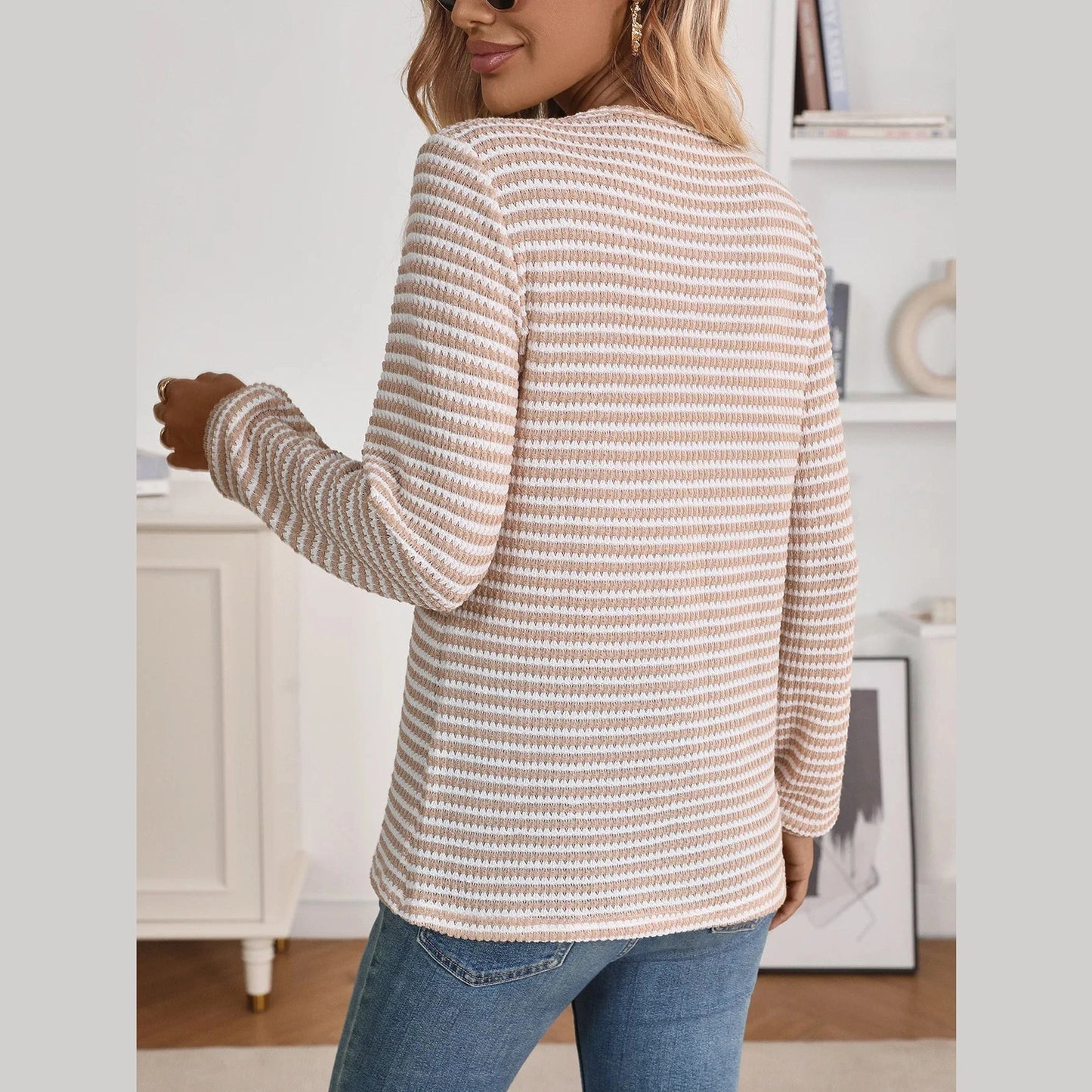 Erika Notch Neck Quarter Button Top - 5 Colors