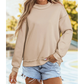 Alessia Apricot Oversize Drop Shoulder Reversible Mock Neck Sweatshirt