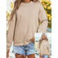 Alessia Apricot Oversize Drop Shoulder Reversible Mock Neck Sweatshirt