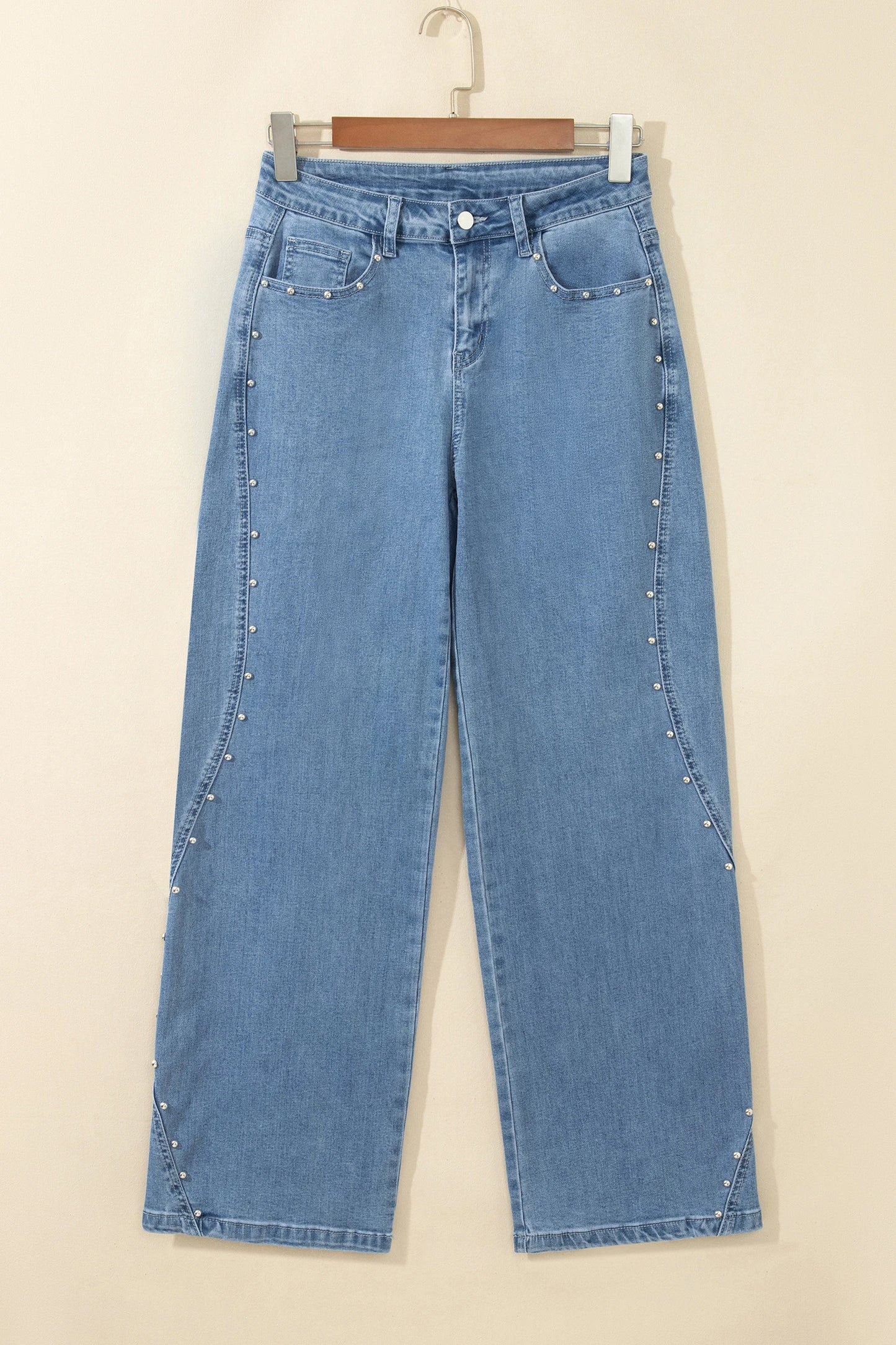 Ashbury Dusk Blue Side Seam Rivet Detail Ankle Length Casual Jeans