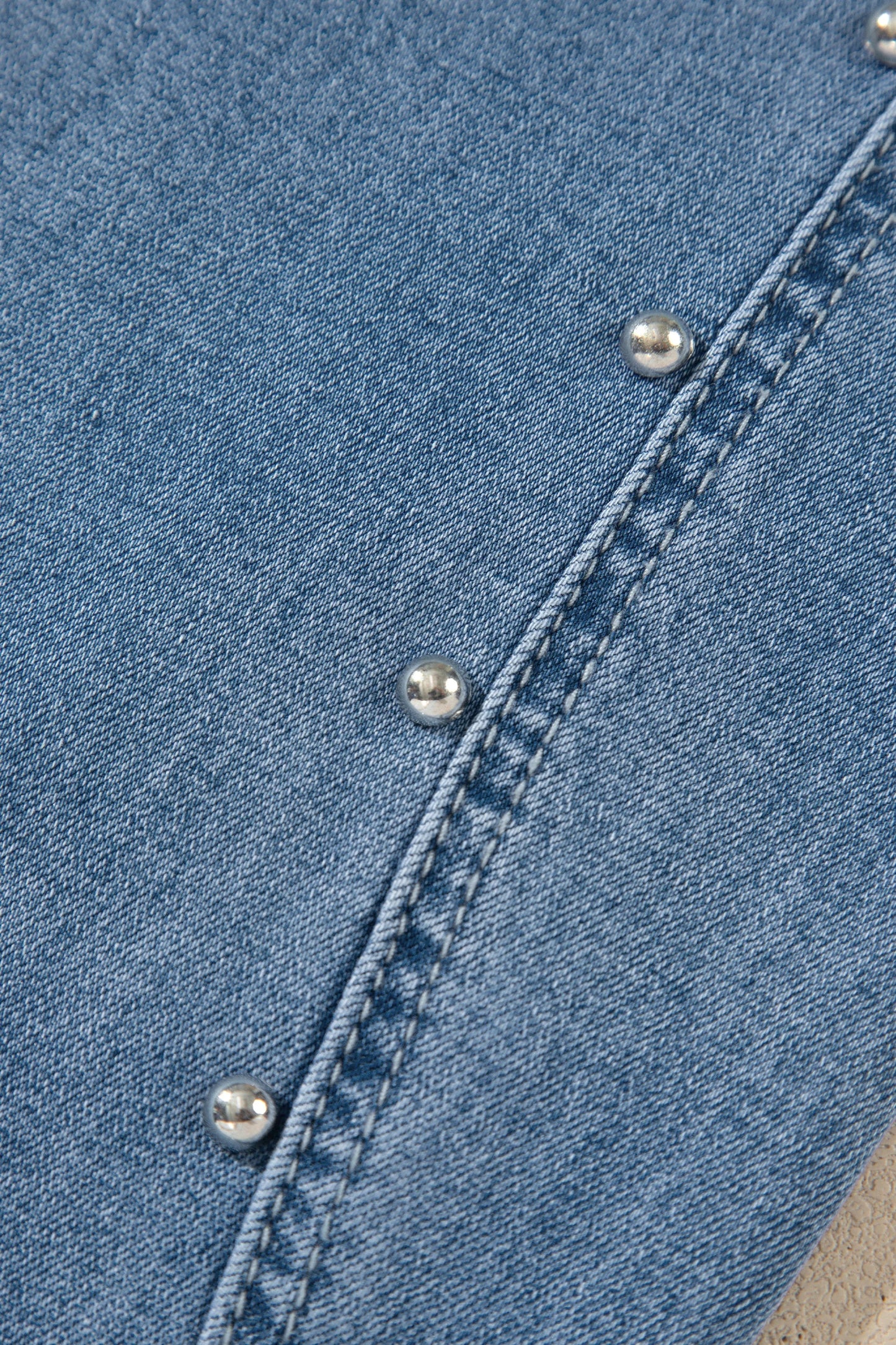 Ashbury Dusk Blue Side Seam Rivet Detail Ankle Length Casual Jeans