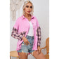 Ashtyn Pink Plaid Patchwork Chest Pockets Oversized Shirt Jacket