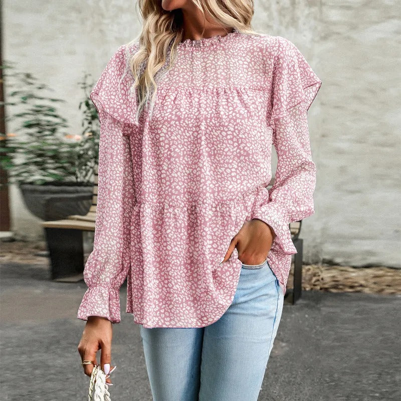 DESTASH Aspyn Floral Long Flutter Sleeve Romantic Blouse