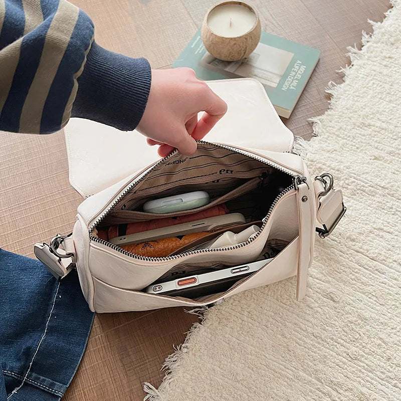 Autumn Pillow Shape PU Leather Bag - 4 Colors