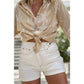 RTS Avabela White Asymmetric Waist Design Stylish Denim Shorts