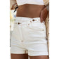 RTS Avabela White Asymmetric Waist Design Stylish Denim Shorts